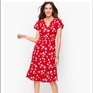 Talbots Red Floral Dress Size 10